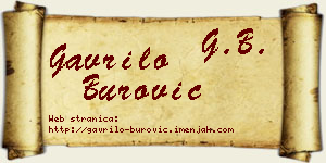 Gavrilo Burović vizit kartica